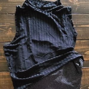 Sheer crop top with sparkle undershirt